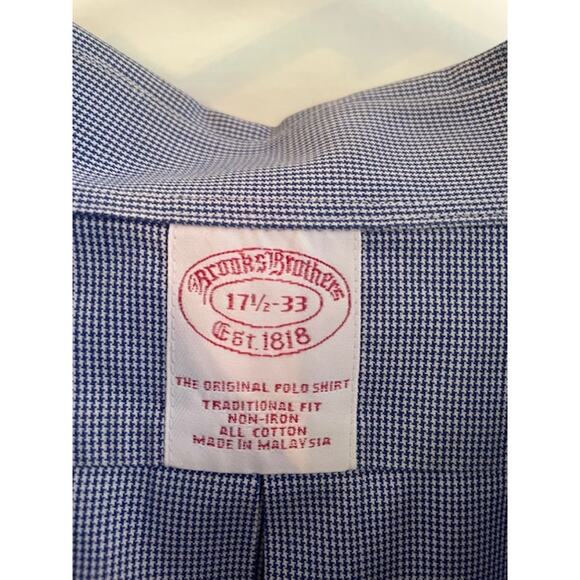 Brooks Brothers Size 17-1/2 / 33 Tranditional Fit Button Down Shirt 100% Cotton - Picture 2 of 3